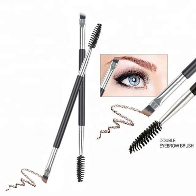 Custom Logo Professional Brow Comb Tools Makeup Dual Ended Eyebrow Brush