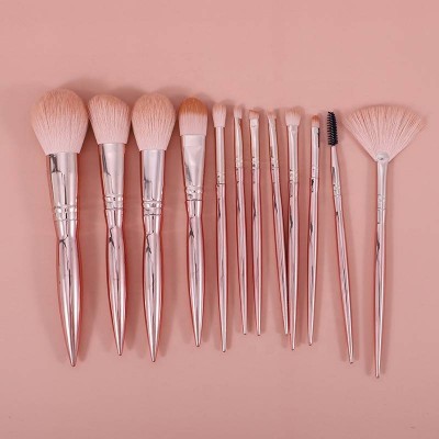 12 Pieces Rose Gold Wholesale Private Label Makeup Brush Set